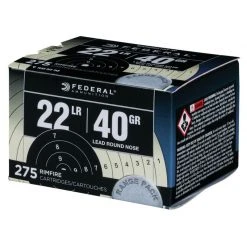 Federal Ammunition 22 Lead Round Nose 40 Grain Ammunition, 275-Count, 729
