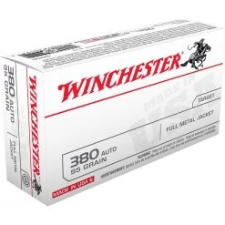 Winchester 380 Auto - 95 Grain Full Metal Jacket Ammo, 50-Round, Q4206