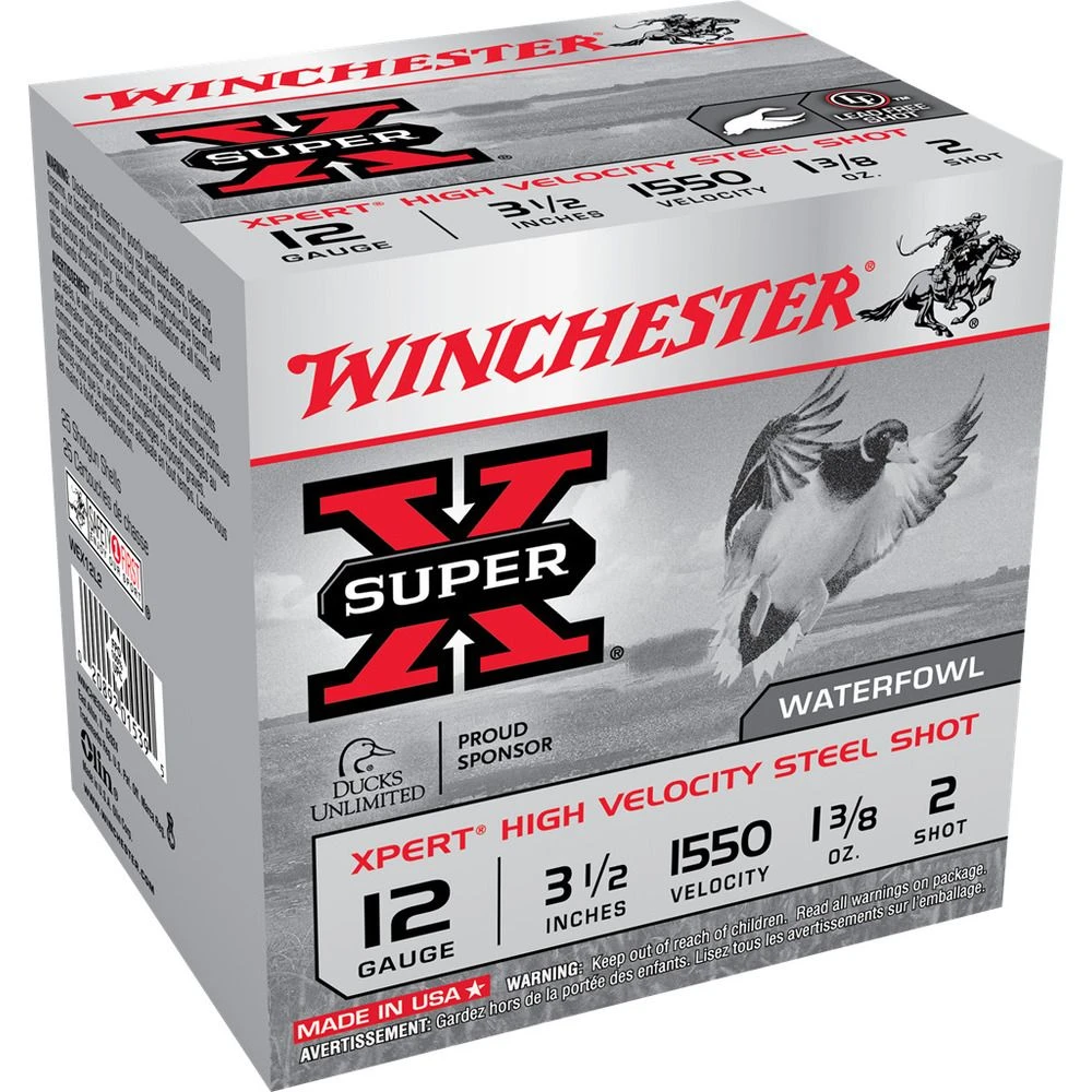 Winchester 12 Gauge - Xpert High Velocity Steel Shot Ammo, 25-Round, WEX12L2 3 Winchester 12 Gauge - Xpert High Velocity Steel Shot Ammo, 25-Round, WEX12L2