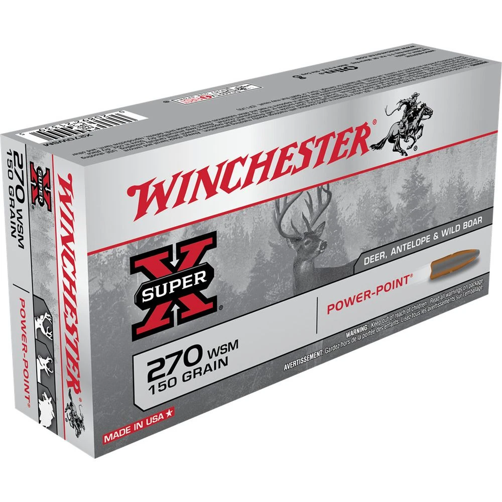 Winchester 270 WSM - 150 Grain Power-Point Ammo, 20-Round, X270WSM 3 Winchester 270 WSM - 150 Grain Power-Point Ammo, 20-Round, X270WSM
