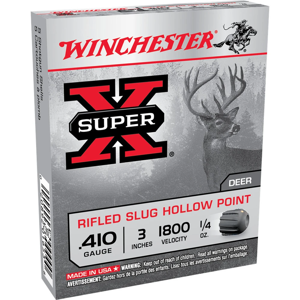 Winchester .410 Gauge - Rifled Slug Hollow Point Ammo, 5-Round, X413RS5 3 Winchester .410 Gauge - Rifled Slug Hollow Point Ammo, 5-Round, X413RS5