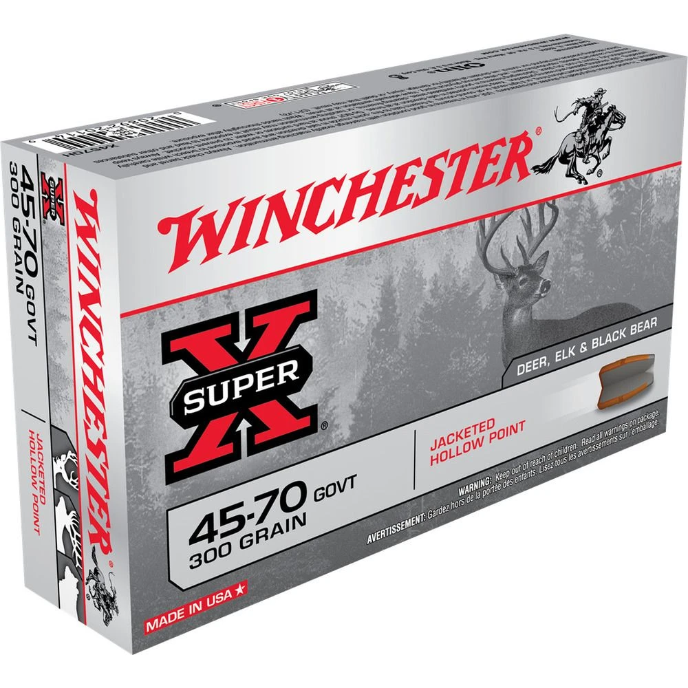 Winchester 45-70 GOVT - 300 Grain Jacketed Hollow Point Ammo, 20-Round, X4570H 3 Winchester 45-70 GOVT - 300 Grain Jacketed Hollow Point Ammo, 20-Round, X4570H
