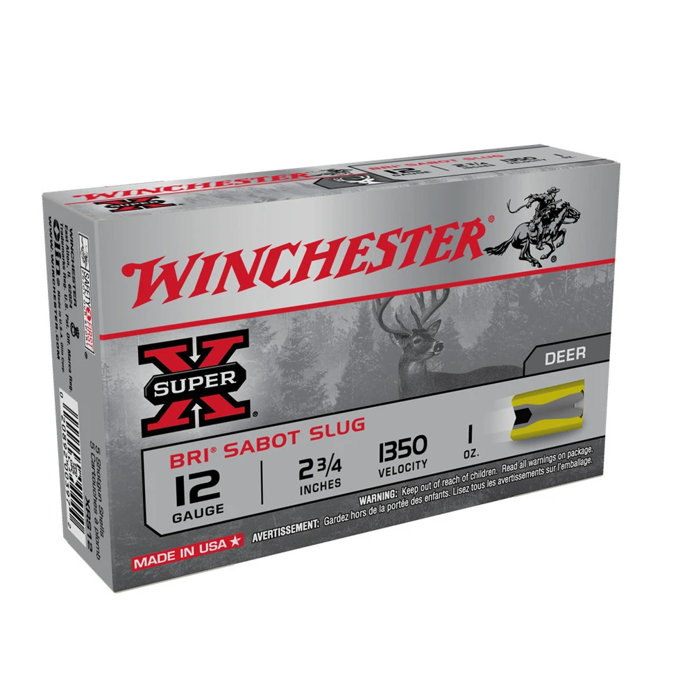 Winchester 12 Gauge - BRI Rifled Slug Ammo, 5-Round, XRS12 3 Winchester 12 Gauge - BRI Rifled Slug Ammo, 5-Round, XRS12