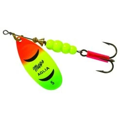 Mepps Aglia - Plain Treble Hot Fire Tiger Blade #5 (1/2 OZ), B5 HFT