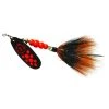 Mepps Black Fury - Dressed Treble Fluorescent Red Dot Blade with Gray/Orange Tail #5 (1/2 OZ), BF5T FL