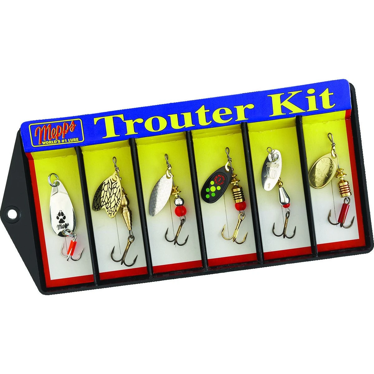 Mepps Trouter Kit - 6 Lure Plain Treble Hook Assortment, K1 3 Mepps Trouter Kit - 6 Lure Plain Treble Hook Assortment, K1