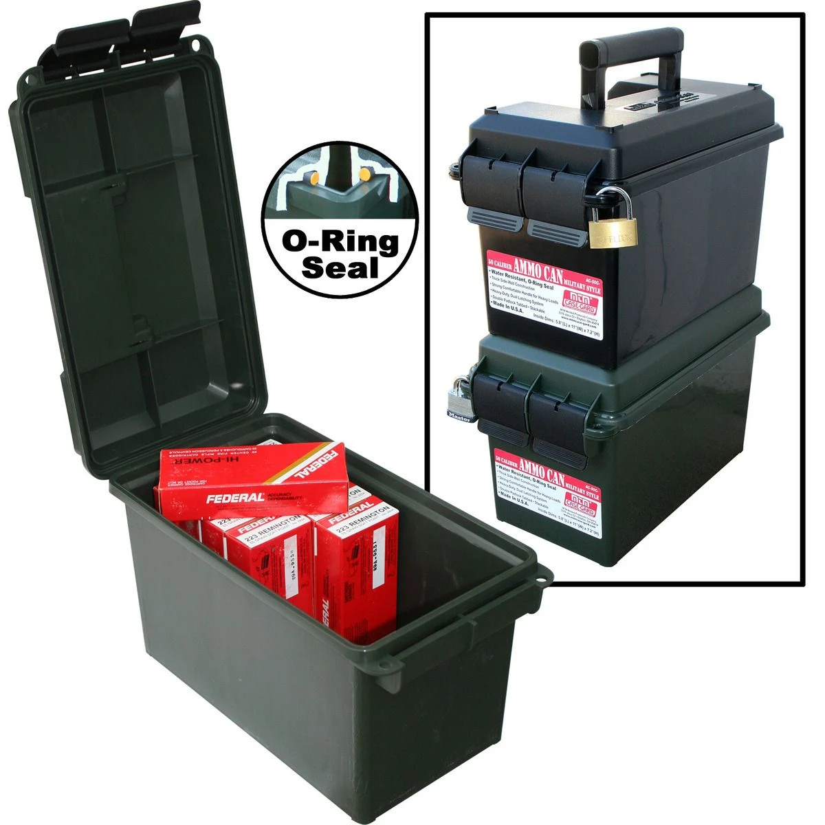 MTM CASE-GARD Ammo Can 50 Caliber, Forest Green, AC50C-11 3 MTM CASE-GARD Ammo Can 50 Caliber, Forest Green, AC50C-11