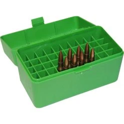 MTM CASE-GARD Ammo Box 50 Round Flip-Top 270 Win 30-06 25-06, Green, RL-50-10