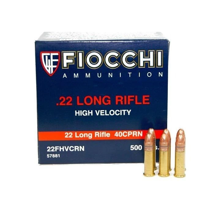 Fiocchi 22LR 40 copper plated Round nose, 500-Rounds, 22FHVCRN 3 Fiocchi 22LR 40 copper plated Round nose, 500-Rounds, 22FHVCRN