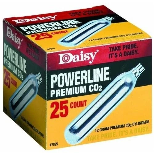 Daisy Powerline Premium 12 Gram CO2 Cylinders, 25-Count, 997025-611 3 Daisy Powerline Premium 12 Gram CO2 Cylinders, 25-Count, 997025-611