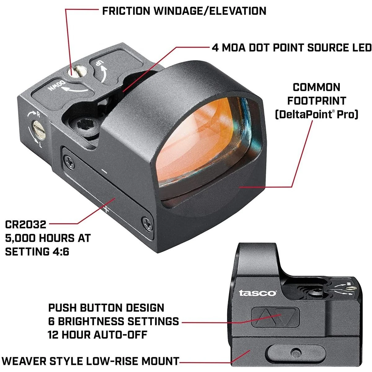 Tasco Red Dot Propoint Reflex Sight, TRDPRS 4 Tasco Red Dot Propoint Reflex Sight, TRDPRS - Image 2