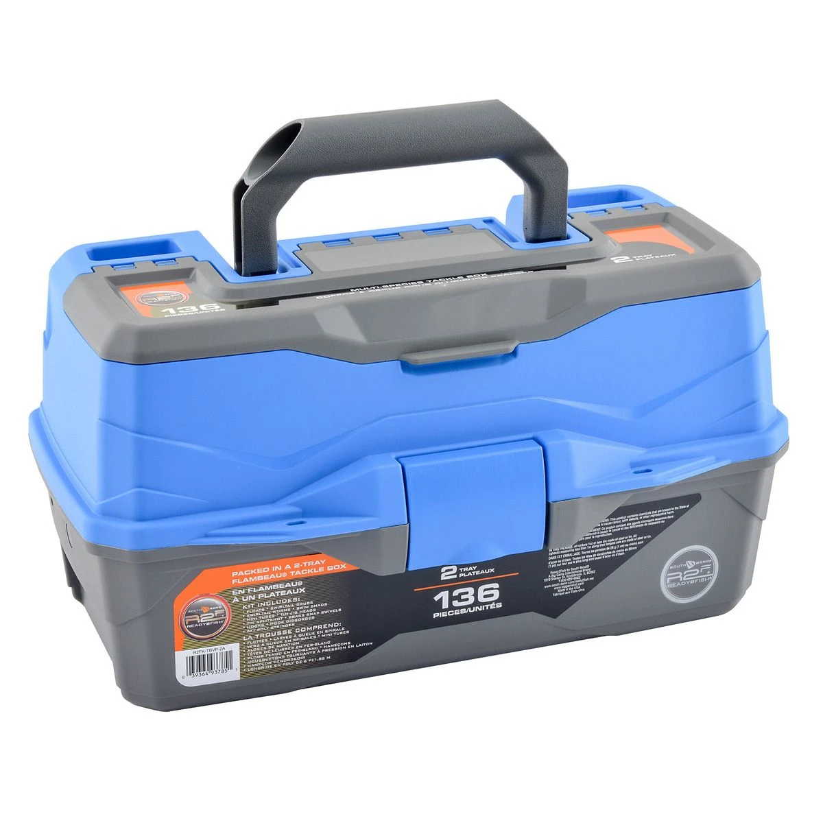 South Bend Tackle Box, 2-Tray, 136-Piece, 139785 3 South Bend Tackle Box, 2-Tray, 136-Piece, 139785