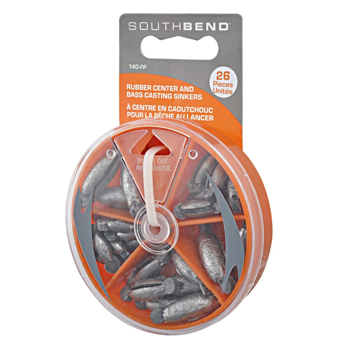 South Bend Rubber Center Sinker Assortment, 26-Piece, 168914 3 South Bend Rubber Center Sinker Assortment, 26-Piece, 168914