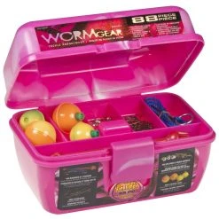 Worm Gear Tackle Box, Pink, 88-Piece, WG-TB88-P