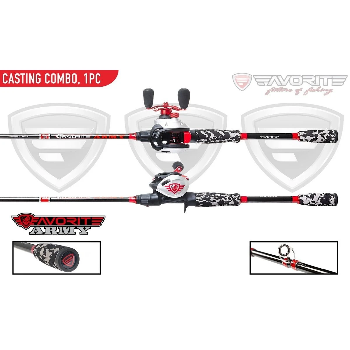 Favorite Fishing Favorite Combo Army C7' 0'', 2-Piece, MH RH, FVARMC702MH10R-04 3 Favorite Fishing Favorite Combo Army C7' 0'', 2-Piece, MH RH, FVARMC702MH10R-04